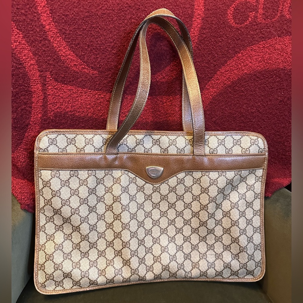 Vintage 1974 Gucci GG Plus Portfolio/Laptop Bag